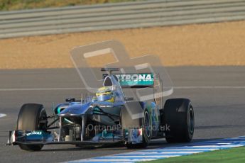 © 2012 Octane Photographic Ltd. Jerez Winter Test Day 3 - Thursday 9th February 2012. Mercedes MGP W02 - Nico Rosberg. Digital Ref : 0219lw1d6387