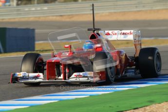 © 2012 Octane Photographic Ltd. Jerez Winter Test Day 3 - Thursday 9th February 2012. Ferrari F2012 - Fernando Alonso. Digital Ref : 0219lw1d6448