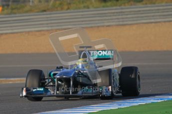 © 2012 Octane Photographic Ltd. Jerez Winter Test Day 3 - Thursday 9th February 2012. Mercedes MGP W02 - Nico Rosberg. Digital Ref : 0219lw1d6556