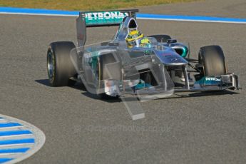 © 2012 Octane Photographic Ltd. Jerez Winter Test Day 3 - Thursday 9th February 2012. Mercedes MGP W02 - Nico Rosberg. Digital Ref : 0219lw1d7005