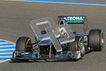 © 2012 Octane Photographic Ltd. Jerez Winter Test Day 3 - Thursday 9th February 2012. Mercedes MGP W02 - Nico Rosberg. Digital Ref : 0219lw1d7053