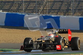 © 2012 Octane Photographic Ltd. Jerez Winter Test Day 3 - Thursday 9th February 2012. Lotus E20 - Romain Grosjean. Digital Ref : 0219lw1d7218
