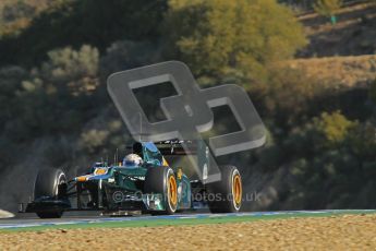 © 2012 Octane Photographic Ltd. Jerez Winter Test Day 3 - Thursday 9th February 2012. Caterham CT01 - Giedo van der Garde. Digital Ref : 0219lw1d7452