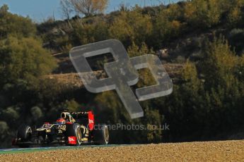 © 2012 Octane Photographic Ltd. Jerez Winter Test Day 3 - Thursday 9th February 2012. Lotus E20 - Romain Grosjean. Digital Ref : 0219lw1d7456