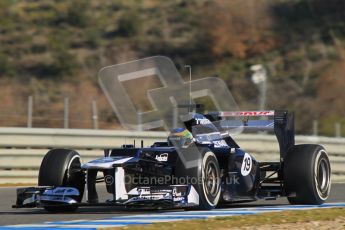 © 2012 Octane Photographic Ltd. Jerez Winter Test Day 3 - Thursday 9th February 2012. Williams FW34 - Bruno Senna. Digital Ref : 0219lw1d7501