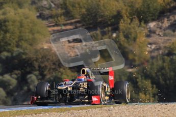 © 2012 Octane Photographic Ltd. Jerez Winter Test Day 3 - Thursday 9th February 2012. Lotus E20 - Romain Grosjean. Digital Ref : 0219lw1d7623