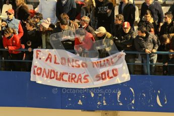 © 2012 Octane Photographic Ltd. Jerez Winter Test Day 3 - Thursday 9th February 2012. Crowds - Alonso Fans. Digital Ref : 0219lw1d7645