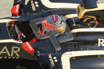 © 2012 Octane Photographic Ltd. Jerez Winter Test Day 3 - Thursday 9th February 2012. Lotus E20 - Romain Grosjean. Digital Ref : 0219lw1d7854