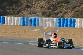 © 2012 Octane Photographic Ltd. Jerez Winter Test Day 4 - Friday 10th February 2012. Force India VJM05 - Nico Hulkenberg. Digital Ref : 0221lw1d9409