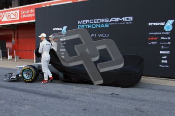 © 2012 Octane Photographic Ltd. Barcelona Winter Test 1 Day 1 - Tuesday 21st February 2012. Mercedes W03 Pit Lane Launch. Digital Ref : 0225lw7d4872