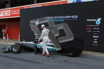 © 2012 Octane Photographic Ltd. Barcelona Winter Test 1 Day 1 - Tuesday 21st February 2012. Mercedes W03 Pit Lane Launch. Digital Ref : 0225lw7d4885