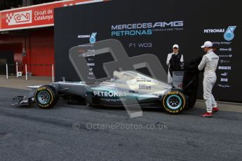 © 2012 Octane Photographic Ltd. Barcelona Winter Test 1 Day 1 - Tuesday 21st February 2012. Mercedes W03 Pit Lane Launch. Digital Ref : 0225lw7d4907