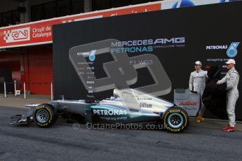 © 2012 Octane Photographic Ltd. Barcelona Winter Test 1 Day 1 - Tuesday 21st February 2012. Mercedes W03 Pit Lane Launch. Digital Ref : 0225lw7d4918