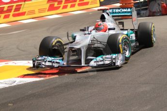 © Octane Photographic Ltd. 2012. F1 Monte Carlo - Practice 3. Saturday 26th May 2012. Michael Schumacher - Mercedes. Digital Ref : 0354cb7d8404