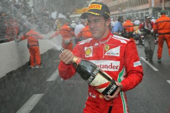 © Octane Photographic Ltd. 2012. F1 Monte Carlo - Race. Sunday 27th May 2012. Fernando Alonso - Ferrari - cerebrates. Digital Ref : 0357cb1d8052