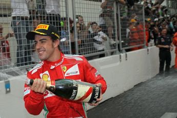 © Octane Photographic Ltd. 2012. F1 Monte Carlo - Race. Sunday 27th May 2012. Fernando Alonso - Ferrari - cerebrates. Digital Ref : 0357cb1d8064