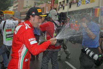 © Octane Photographic Ltd. 2012. F1 Monte Carlo - Race. Sunday 27th May 2012. Fernando Alonso - Ferrari - cerebrates. Digital Ref : 0357cb1d8092