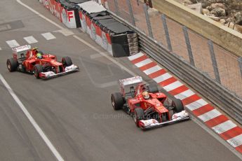 © Octane Photographic Ltd. 2012. F1 Monte Carlo - Race. Sunday 27th May 2012. Fernando Alonso and Felipe Massa - Ferrari. Digital Ref : 0357cb7d0007