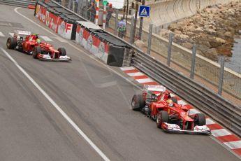 © Octane Photographic Ltd. 2012. F1 Monte Carlo - Race. Sunday 27th May 2012. Fernando Alonso and Felipe Massa - Ferrari. Digital Ref : 0357cb7d0036