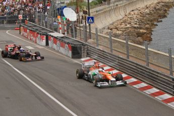 © Octane Photographic Ltd. 2012. F1 Monte Carlo - Race. Sunday 27th May 2012. Paul di Resta - Force India, Jean-Eric Vergne - Force India. Digital Ref : 0357cb7d0045