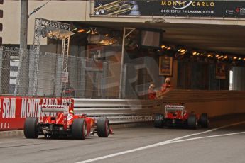 © Octane Photographic Ltd. 2012. F1 Monte Carlo - Race. Sunday 27th May 2012. Fernando Alonso and Felipe Massa head into the tunnel - Ferrari. Digital Ref : 0357cb7d0087