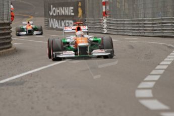 © Octane Photographic Ltd. 2012. F1 Monte Carlo - Race. Sunday 27th May 2012. Paul di Resta and Nico Hulkenberg - Fore India. Digital Ref : 0357cb7d0320