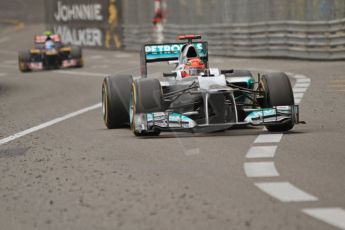 © Octane Photographic Ltd. 2012. F1 Monte Carlo - Race. Sunday 27th May 2012. Michael Schumacher - Mercedes. Digital Ref : 0357cb7d0376