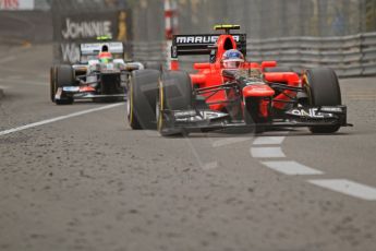 © Octane Photographic Ltd. 2012. F1 Monte Carlo - Race. Sunday 27th May 2012. Charles Pic - Marussia and Sergio Perez - Sauber. Digital Ref : 0357cb7d0414