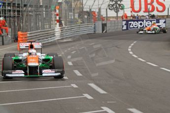 © Octane Photographic Ltd. 2012. F1 Monte Carlo - Race. Sunday 27th May 2012. Paul di Resta and Nico Hulkenberg - Fore India. Digital Ref : 0357cb7d0490
