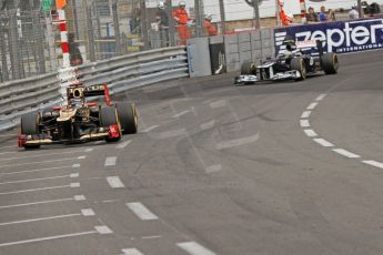 © Octane Photographic Ltd. 2012. F1 Monte Carlo - Race. Sunday 27th May 2012. Kimi Raikkonen - Lotus and Bruno Senna - Williams. Digital Ref : 0357cb7d0491