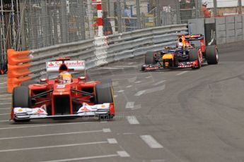 © Octane Photographic Ltd. 2012. F1 Monte Carlo - Race. Sunday 27th May 2012. Fernando Alonso - Ferrari and Sebastian Vettel - Red Bull. Digital Ref : 0357cb7d0508