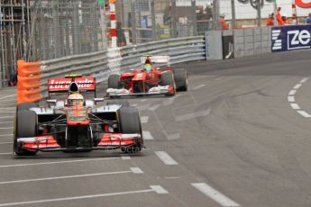 © Octane Photographic Ltd. 2012. F1 Monte Carlo - Race. Sunday 27th May 2012. Lewis Hamilton - McLaren and Felipe Massa - Ferrari. Digital Ref : 0357cb7d0511