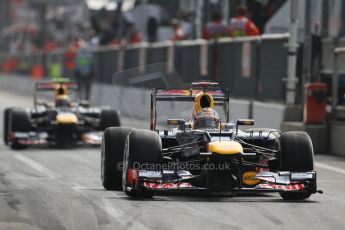 © 2012 Octane Photographic Ltd. Italian GP Monza - Saturday 8th September 2012 - F1 Qualifying. Red Bull RB8s of Sebastian Vettel and Mark Webber. Digital Ref :