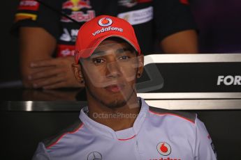 World © Octane Photographic Ltd. Formula 1 Italian GP, Press Conference 6th September 2012 - Lewis Hamilton - Vodafone McLaren Mercedes. Digital Ref : 0494lw7d5004