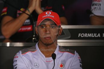 World © Octane Photographic Ltd. Formula 1 Italian GP, Press Conference 6th September 2012 - Lewis Hamilton - Vodafone McLaren Mercedes. Digital Ref : 0494lw7d5105