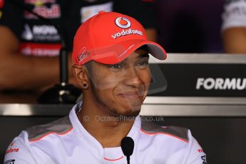 World © Octane Photographic Ltd. Formula 1 Italian GP, Press Conference 6th September 2012 - Lewis Hamilton - Vodafone McLaren Mercedes. Digital Ref : 0494lw7d5160