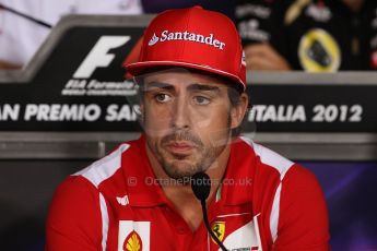 World © Octane Photographic Ltd. Formula 1 Italian GP, Press Conference 6th September 2012 - Fernando Alonso - Ferrari. Digital Ref : 0494lw7d5212
