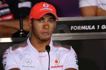 World © Octane Photographic Ltd. Formula 1 Italian GP, Press Conference 6th September 2012 - Lewis Hamilton - Vodafone McLaren Mercedes. Digital Ref : 0494lw7d5216