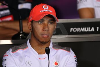 World © Octane Photographic Ltd. Formula 1 Italian GP, Press Conference 6th September 2012 - Lewis Hamilton - Vodafone McLaren Mercedes. Digital Ref : 0494lw7d5219