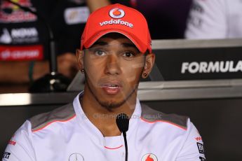 World © Octane Photographic Ltd. Formula 1 Italian GP, Press Conference 6th September 2012 - Lewis Hamilton - Vodafone McLaren Mercedes. Digital Ref : 0494lw7d5227