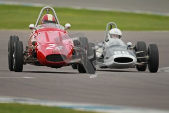 © Octane Photographic Ltd. Motors TV day – Donington Park, Saturday 31st March 2012. Formula Junior 2nd session, Michael Waller - PM Poggi and Steve Jones - Cooper T67. Digital ref : 0268cb1d0105
