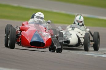© Octane Photographic Ltd. Motors TV day – Donington Park, Saturday 31st March 2012. Formula Junior 2nd session, Pat Barford - EFAC Stanguellini and Justin Fleming - Elva 100. Digital ref : 0268cb1d0120