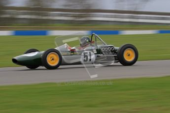 © Octane Photographic Ltd. Motors TV day – Donington Park, Saturday 31st March 2012. Formula Junior 2nd session, Peter Anstiss - Lotus 20/22. Digital ref : 0268lw7d8532