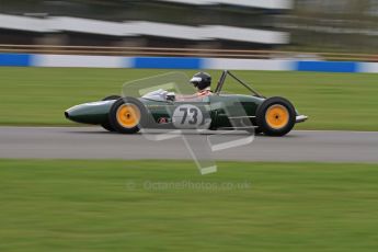 © Octane Photographic Ltd. Motors TV day – Donington Park, Saturday 31st March 2012. Formula Junior 2nd session, Peter Anstiss - Lotus 20/22. Digital ref : 0268lw7d8561