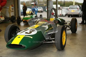 © Octane Photographic Ltd. Motors TV day – Donington Park,  Saturday 31st March 2012. Formula Junior Free practice, Peter Anstiss - Lotus 20/22. Digital ref : 0264cb1d8900