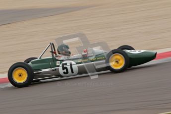 © Octane Photographic Ltd. Motors TV day – Donington Park,  Saturday 31st March 2012. Formula Junior Free practice, Michael Hibberd - Lotus 27. Digital ref : 0264cb1d9034