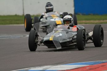 © Octane Photographic Ltd. Motors TV day – Donington Park,  Saturday 31st March 2012. Formula Junior Free practice, Denis Welch - Lotus 22 and Peter Anstiss - Lotus 20/22. Digital ref : 0264cb7d5592