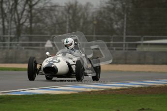 © Octane Photographic Ltd. Motors TV day – Donington Park,  Saturday 31st March 2012. Formula Junior Free practice, Justin Fleming - Elva 100. Digital ref : 0264lw7d6664