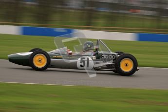 © Octane Photographic Ltd. Motors TV day – Donington Park,  Saturday 31st March 2012. Formula Junior Free practice, Michael Hibberd - Lotus 27. Digital ref : 0264lw7d6811