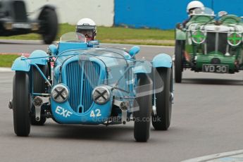 © Octane Photographic Ltd. Motors TV day – Donington Park, Saturday 31st March 2012. VSCC Pre-War Sportscars, Ralph Robins - Delahaye 135. Digital ref : 0265cb1d9146